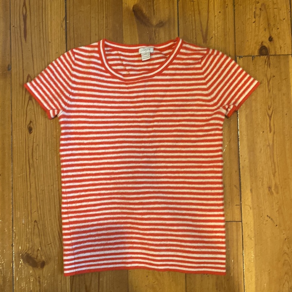 J CREW striped wool & cotton sweater tee